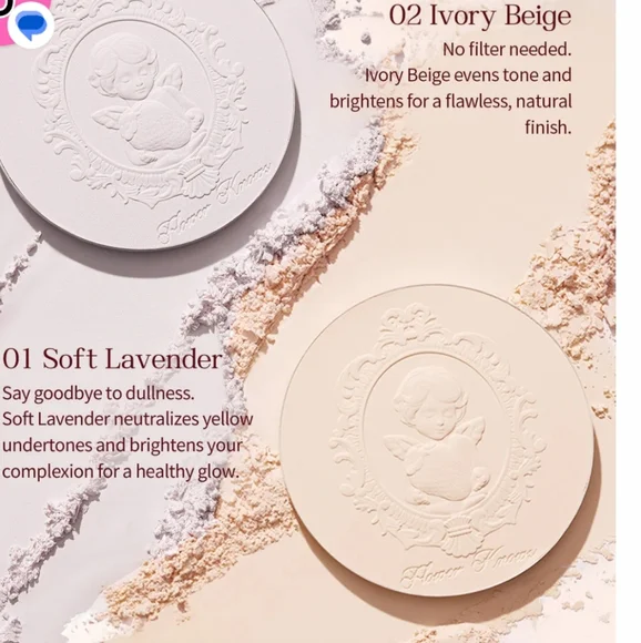 Flawless Finish Powder in Ivory Beige Flower Knows Strawberry 🍓 Cupid Setting - Picture 2 of 4